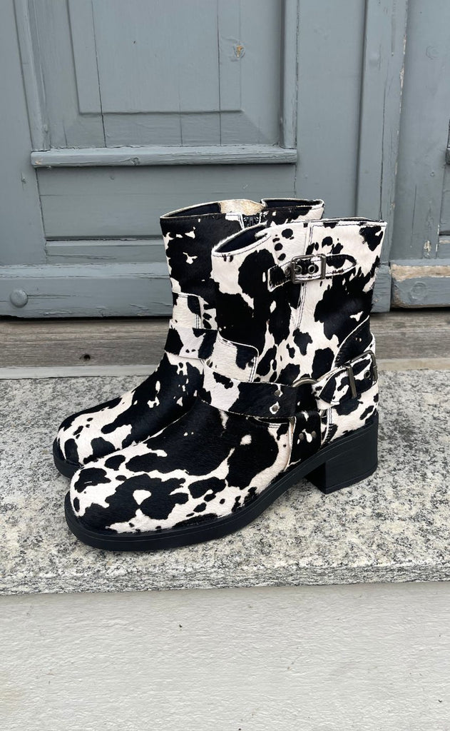 Tim & Simonsen Støvle - Lora Biker boot - Cow Hair On Negro