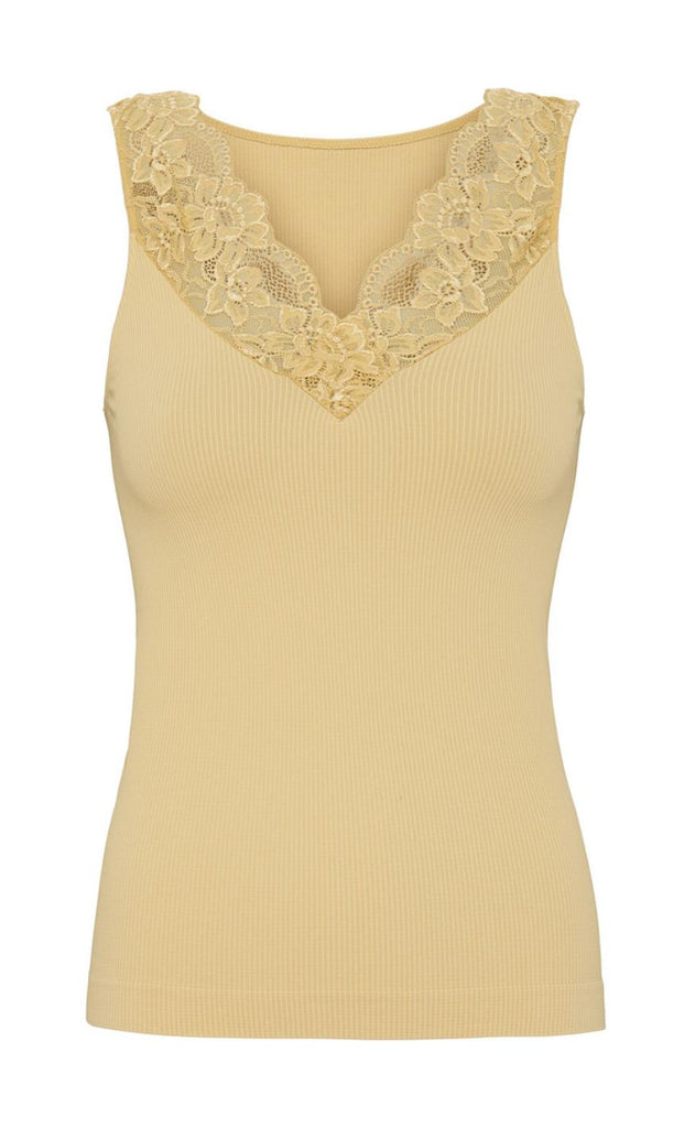 Tim & Simonsen Top - Belen Rib V-lace - Mango