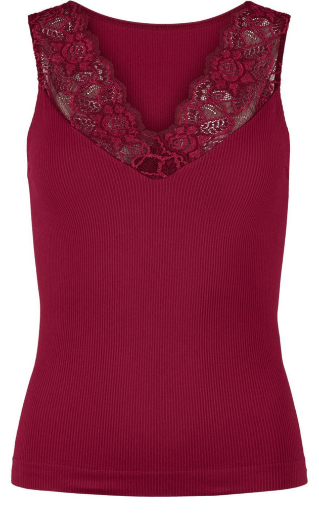 Tim & Simonsen Top - Belen V-Lace - Bordo (vendbar)