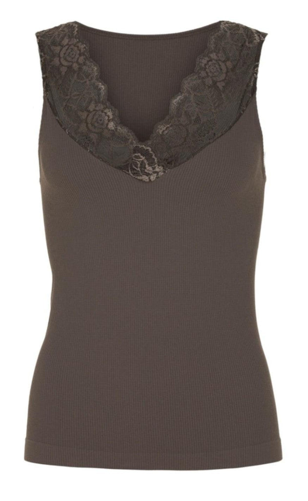 Tim & Simonsen Top - Belen V-Lace - Caffe (vendbar)