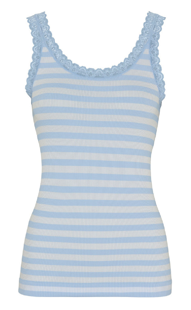 Tim & Simonsen Top - Isa Rib - Azzurro/Bianco