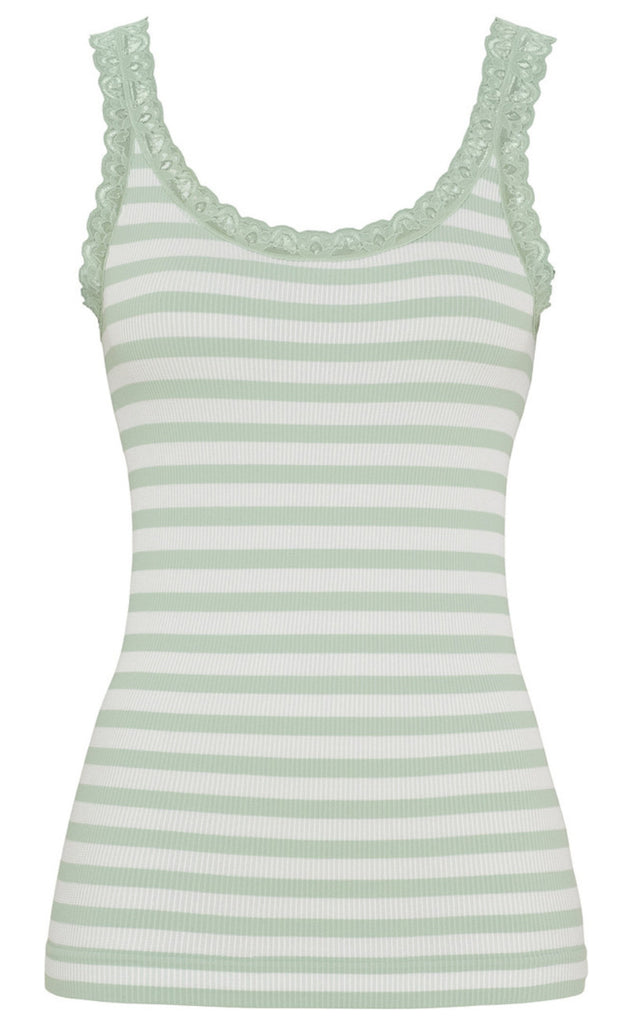 Tim & Simonsen Top - Isa Rib - Menta/Bianco