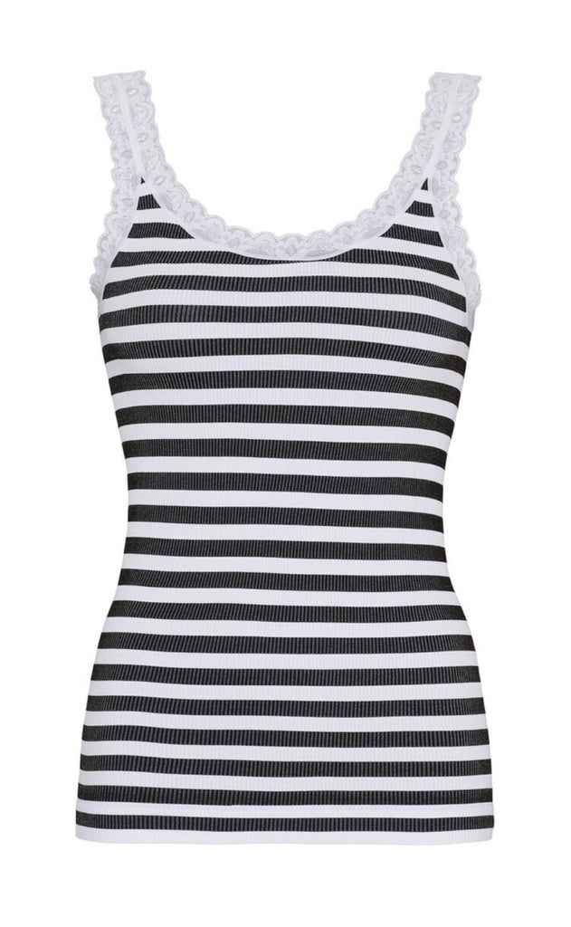 Tim & Simonsen Top - Isa Rib - Nero-Bianco