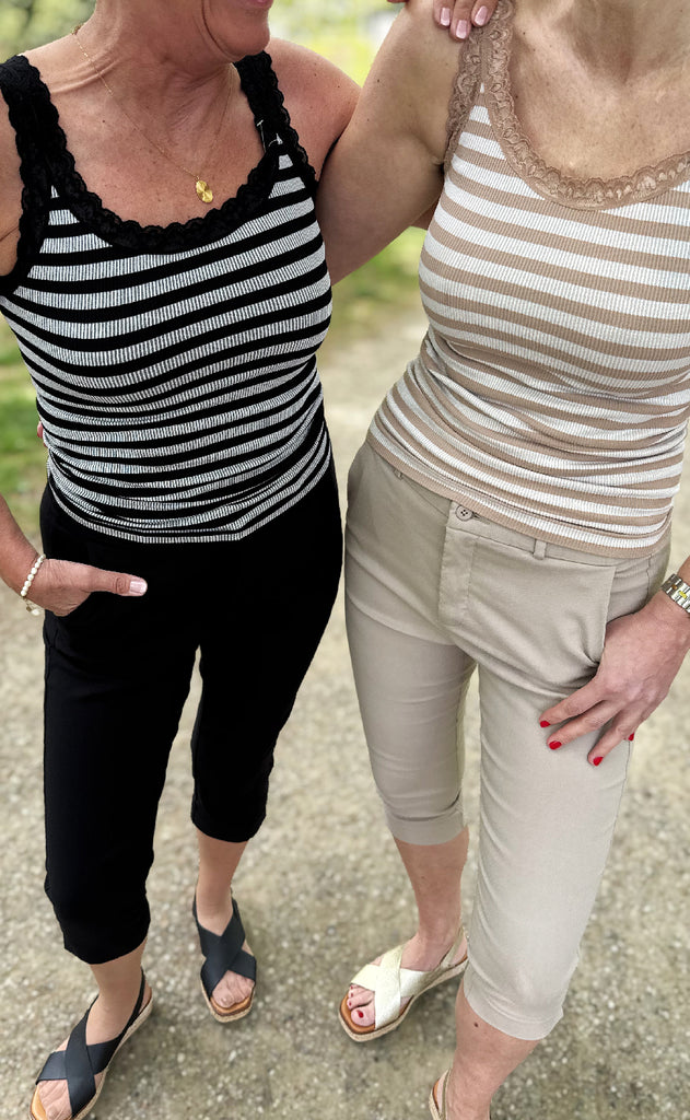 Tim & Simonsen Top - Isa Rib - Nudo/Bianco