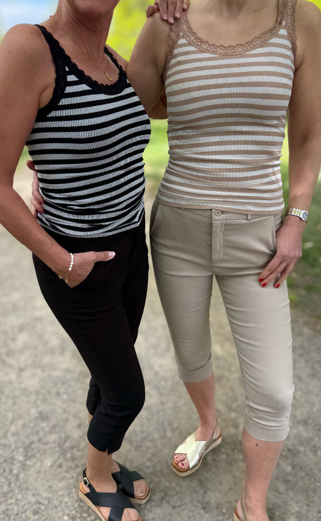 Tim & Simonsen Top - Isa Rib - Nudo/Bianco