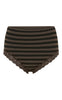 Tim & Simonsen Trusser - Isa Stripe Dark Rib Midi Lace - Nero/Noce