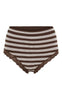 Tim & Simonsen Trusser - Isa Stripe Rib Midi Lace - Cioccolato/Bianco