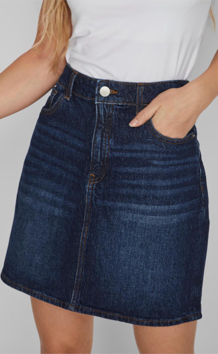 VILA Nederdel - Kaja - Dark Blue Denim
