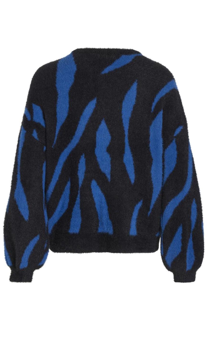 VILA Strik - Juli Jaquard - Black/Lapis Blue