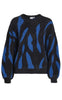 VILA Strik - Juli Jaquard - Black/Lapis Blue