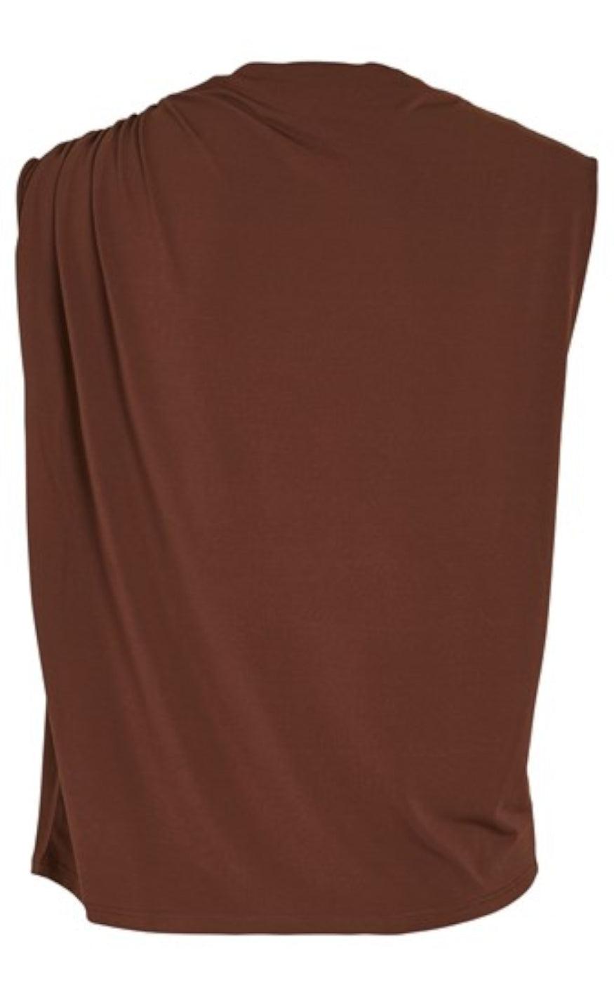 VILA Top Highneck - Phoenix - Shaved Chocolate