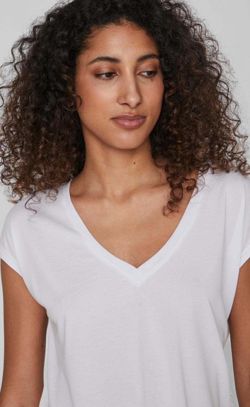 VILA Top - Modala - White