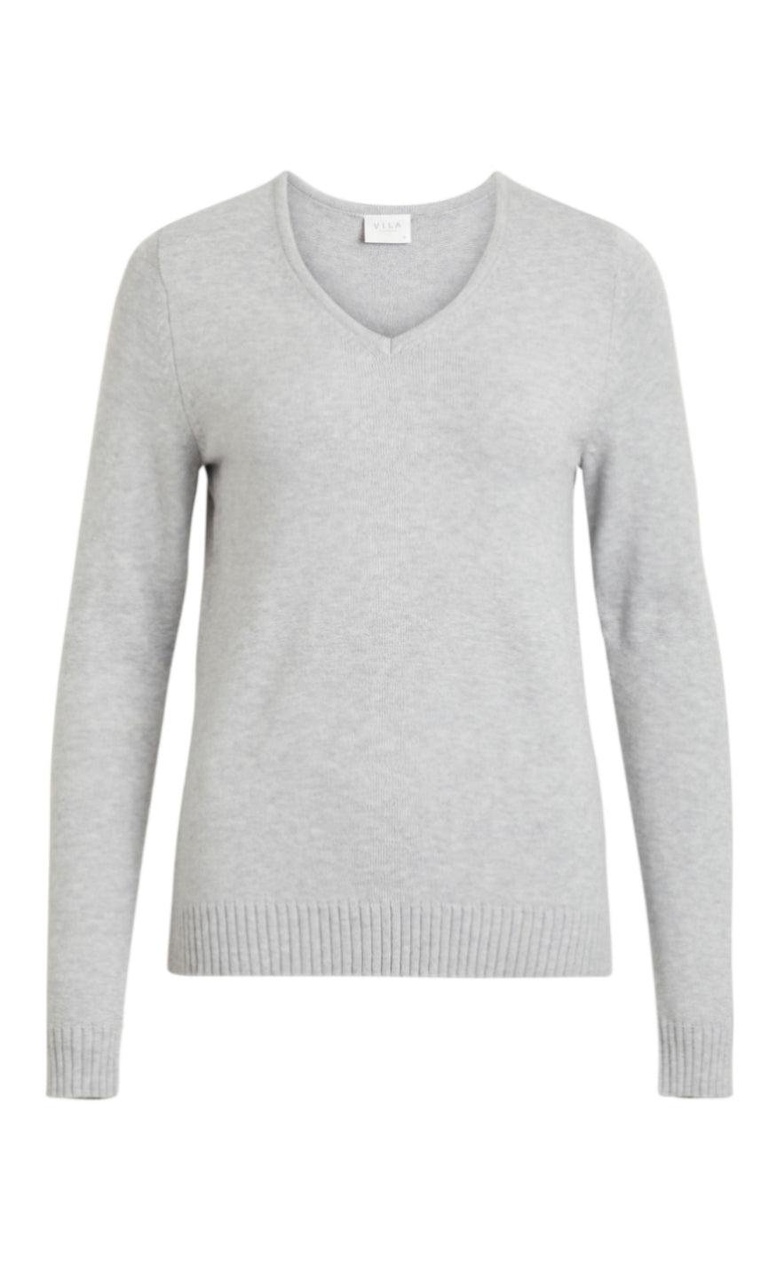 VILA Top - Ril - Light Grey Melange