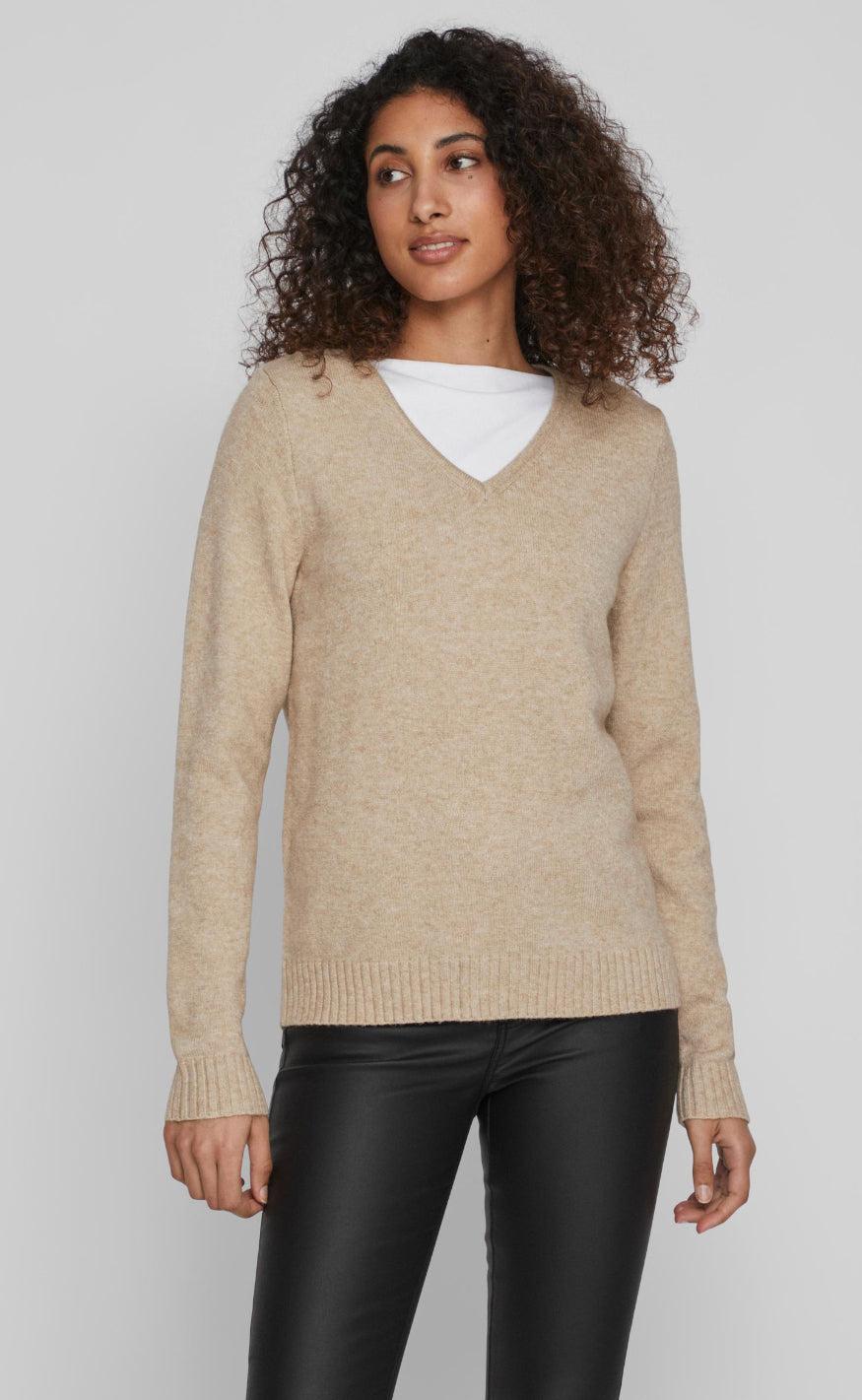 VILA Top - Ril - Natural Melange