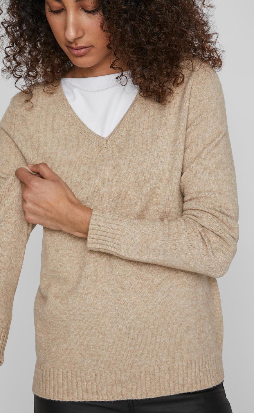VILA Top - Ril - Natural Melange