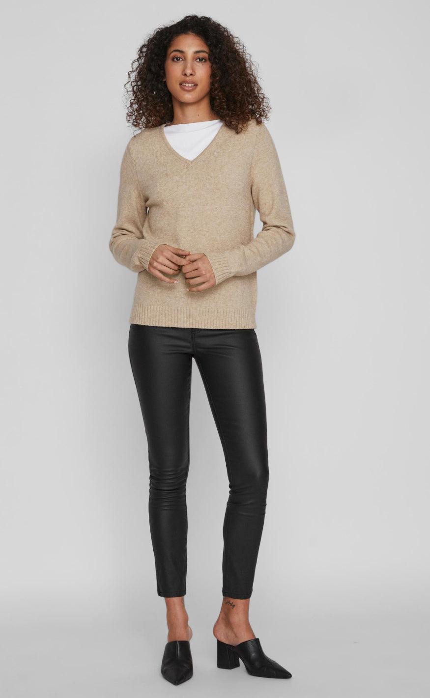 VILA Top - Ril - Natural Melange