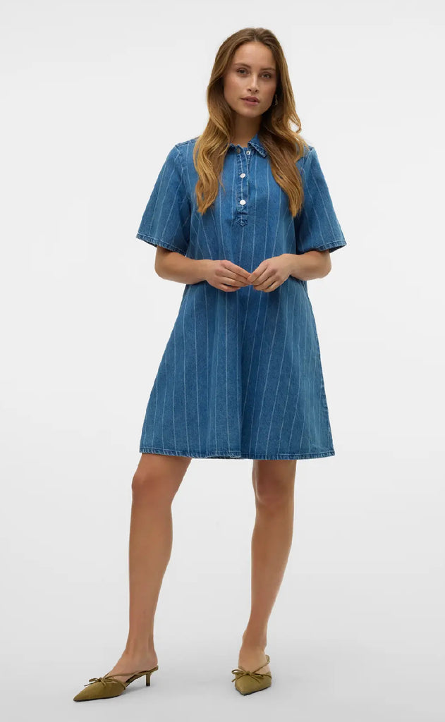 Vero Moda Kjole - Ocean - Medium Blue Denim