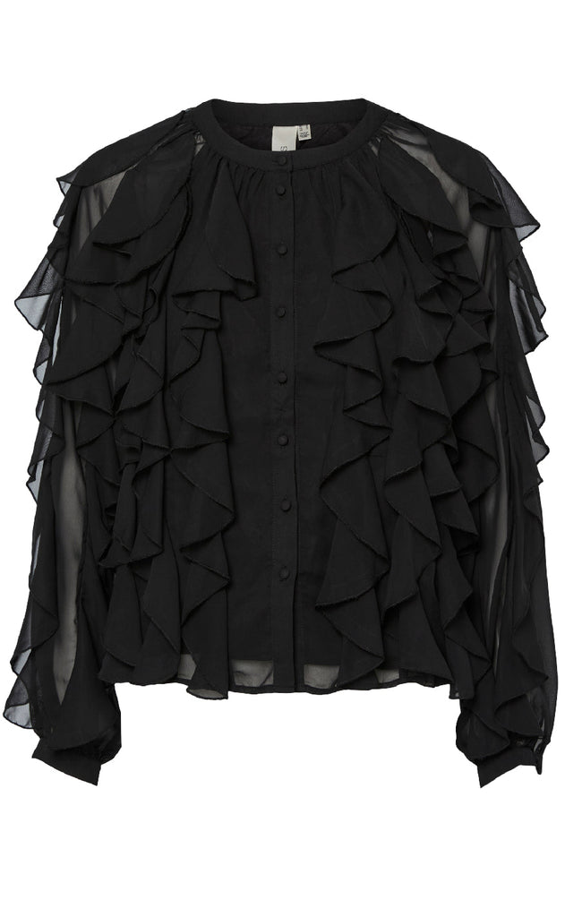 YAS Bluse - Margot Flounce - Black