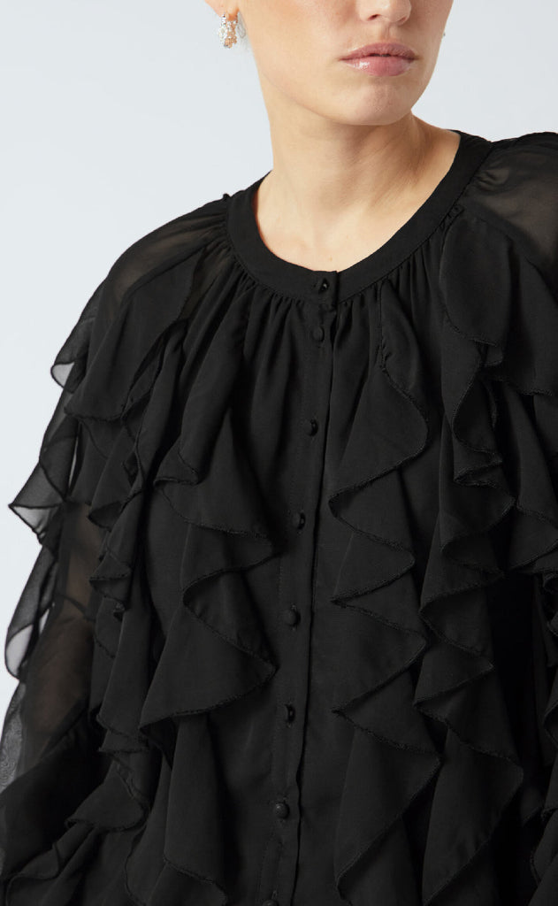 YAS Bluse - Margot Flounce - Black