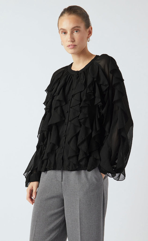 YAS Bluse - Margot Flounce - Black