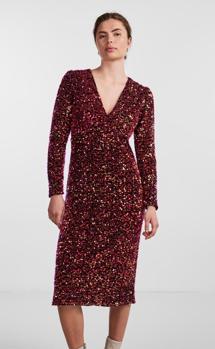 YAS Kjole - Pinko Midi - Black