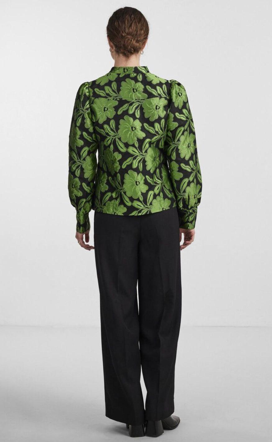 YAS Skjorte - Sine - Black / Classic Green