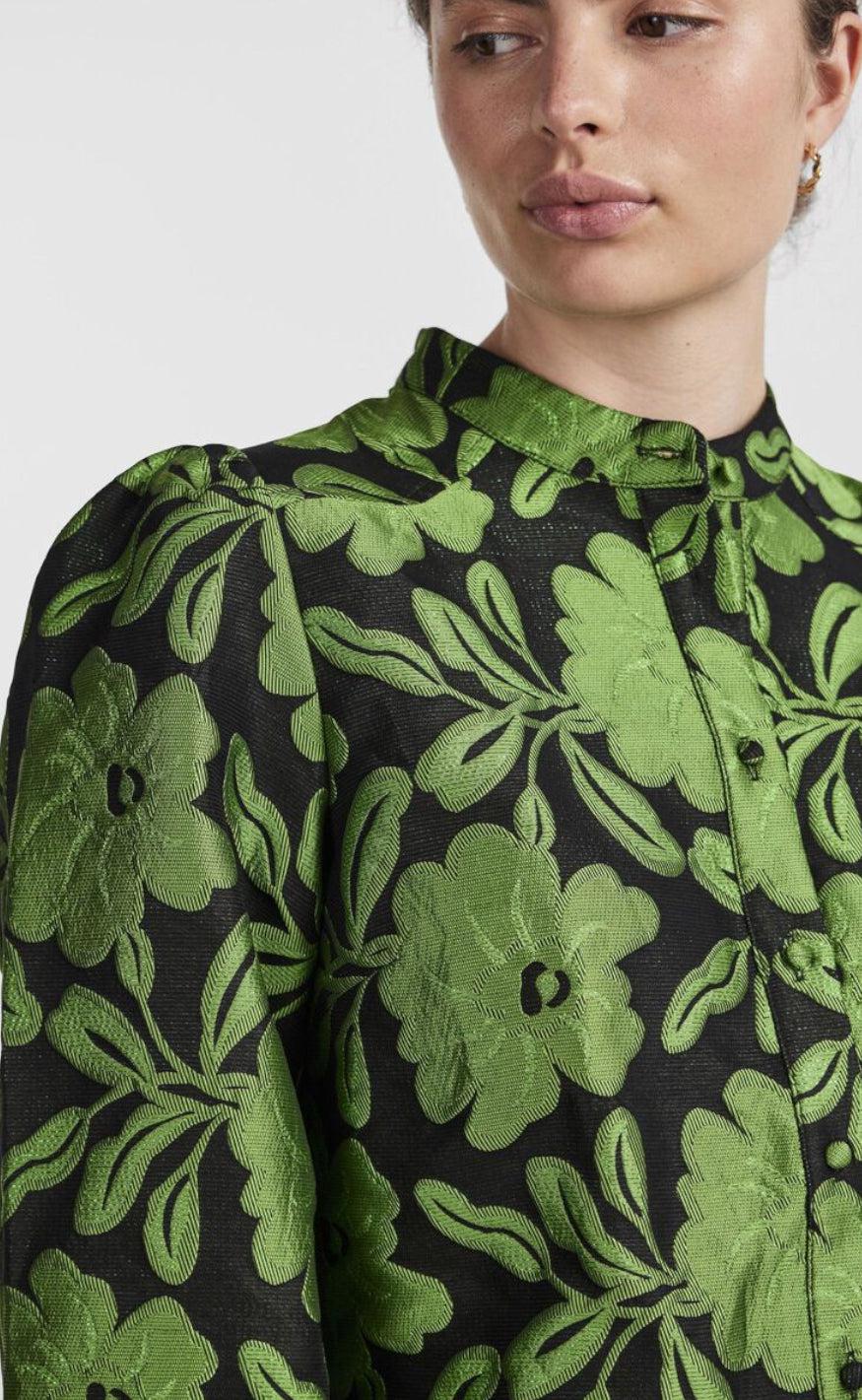 YAS Skjorte - Sine - Black / Classic Green