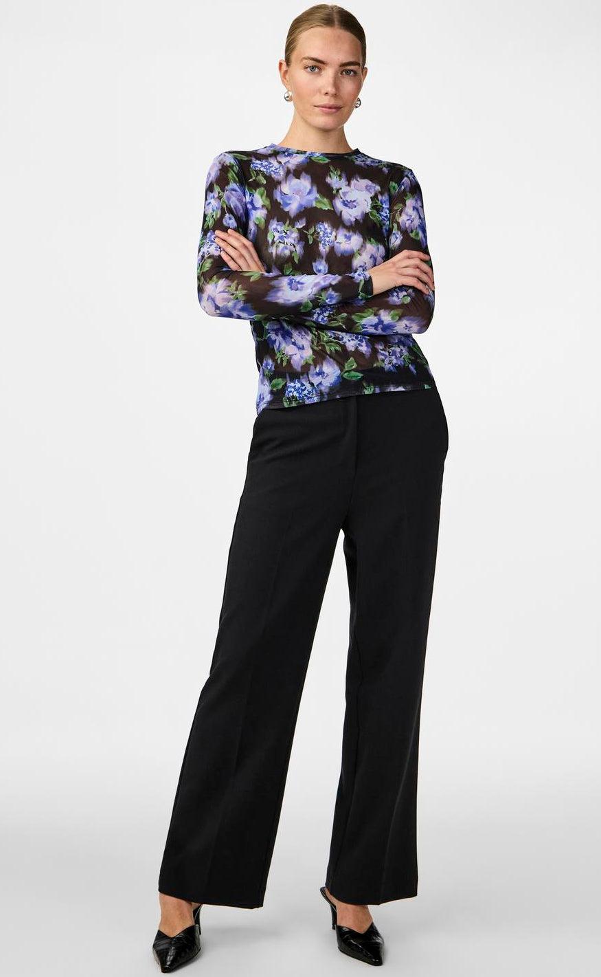 YAS Top - Hannah Mesh - Black