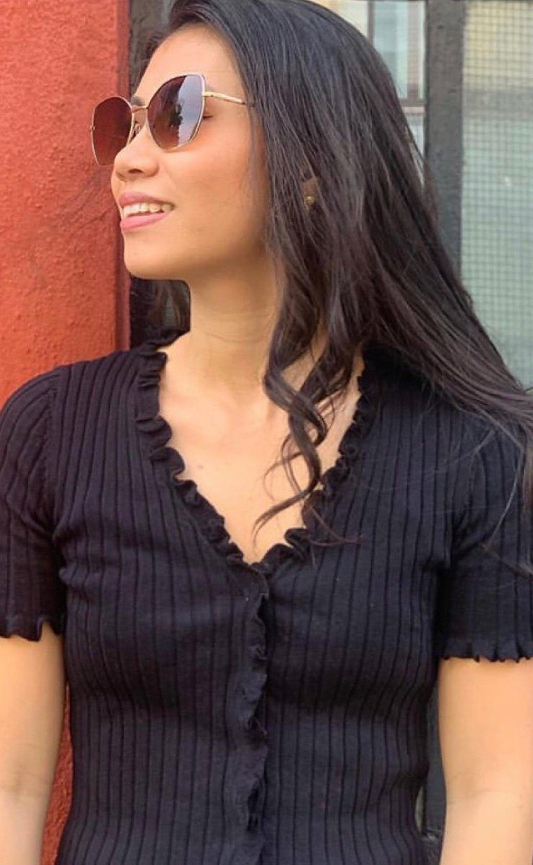 A-View Bluse - Fabia - Black