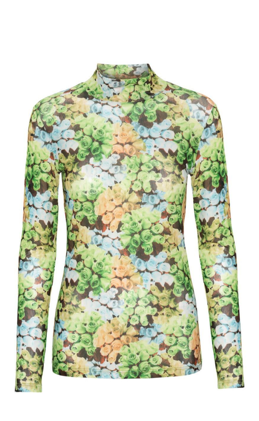 A-View Bluse - Lulu - Multicolor Green