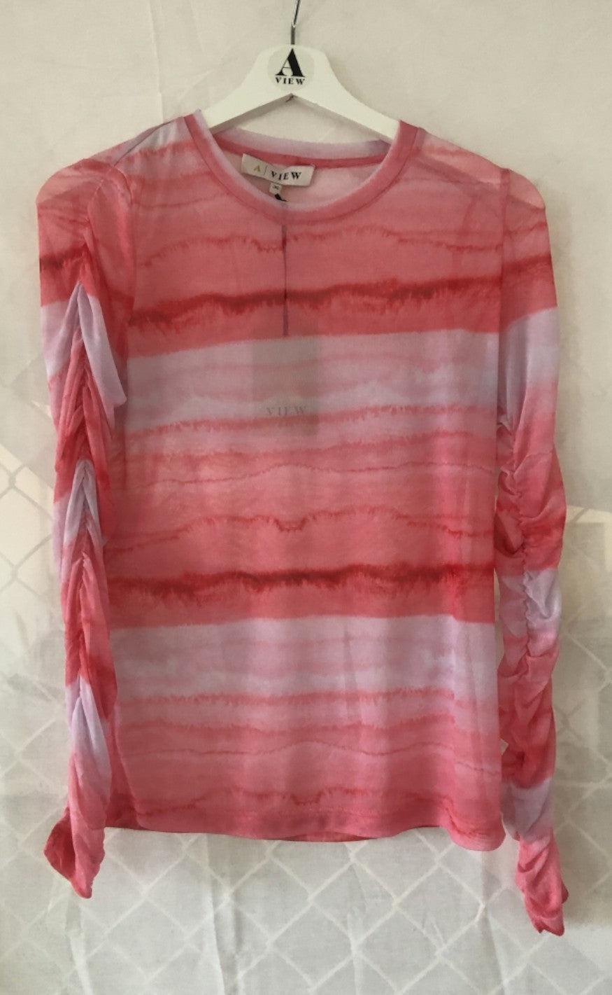 A-View Bluse - Rilo Mesh Top - Red