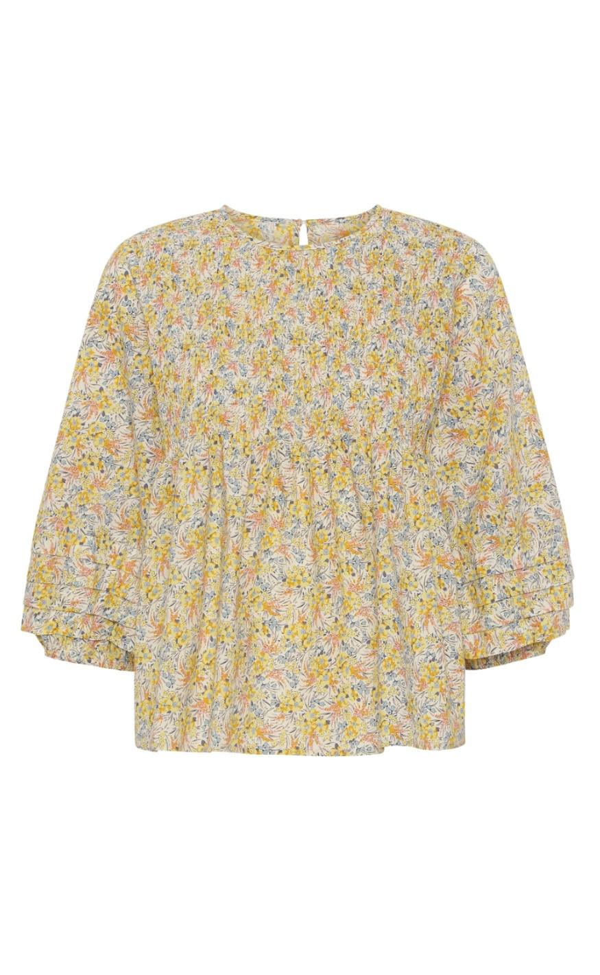 A-View Bluse - Roberta - Yellow print