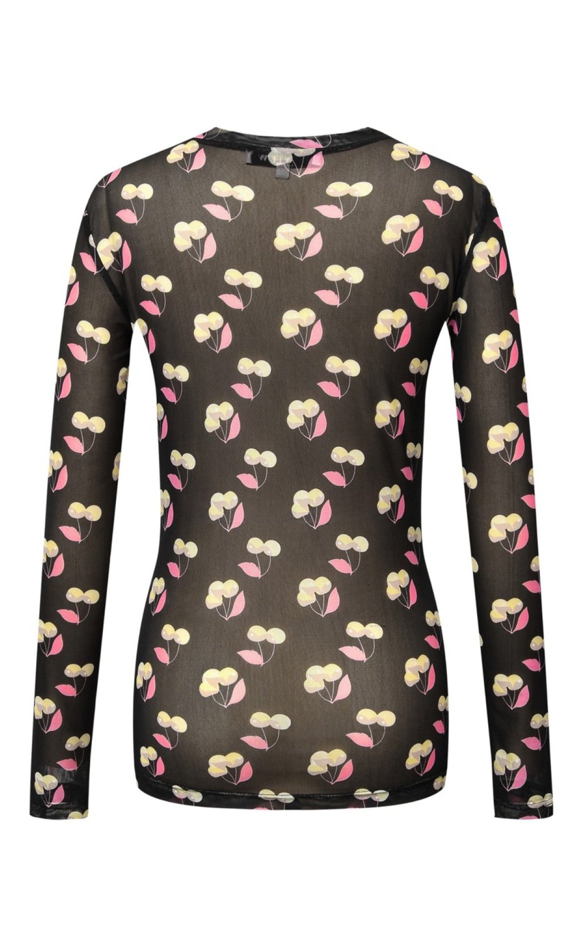 A-View Bluse - Silke Mesh - Black With Cherries