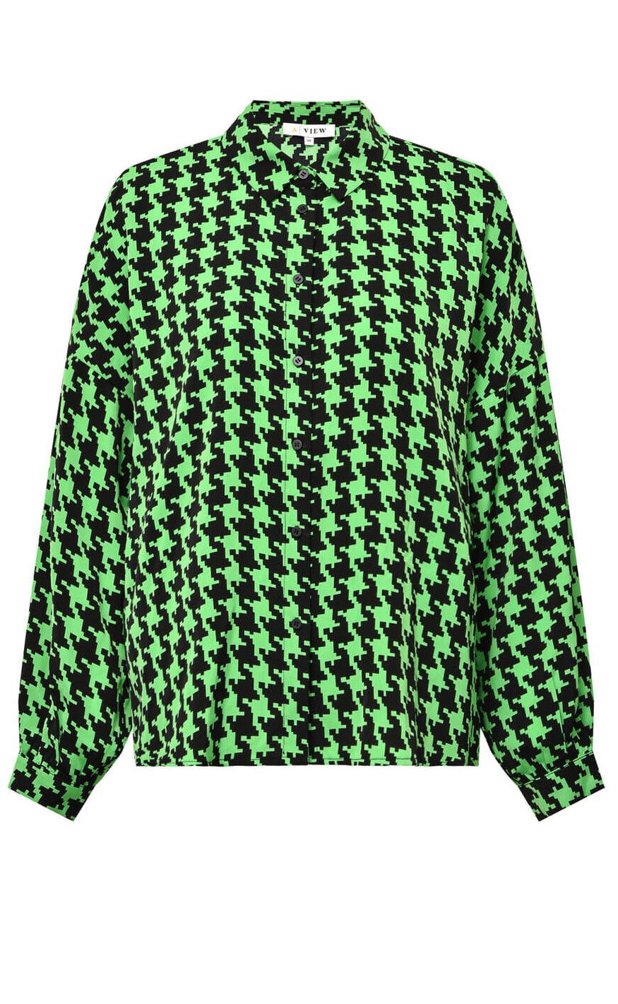 A-View Bluse - Simone - Black/Green