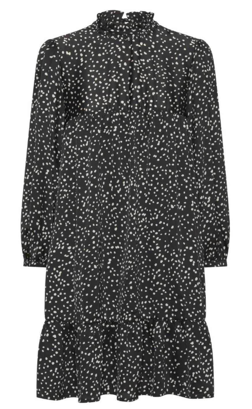 A-View Kjole - Jill - Black With White Dots