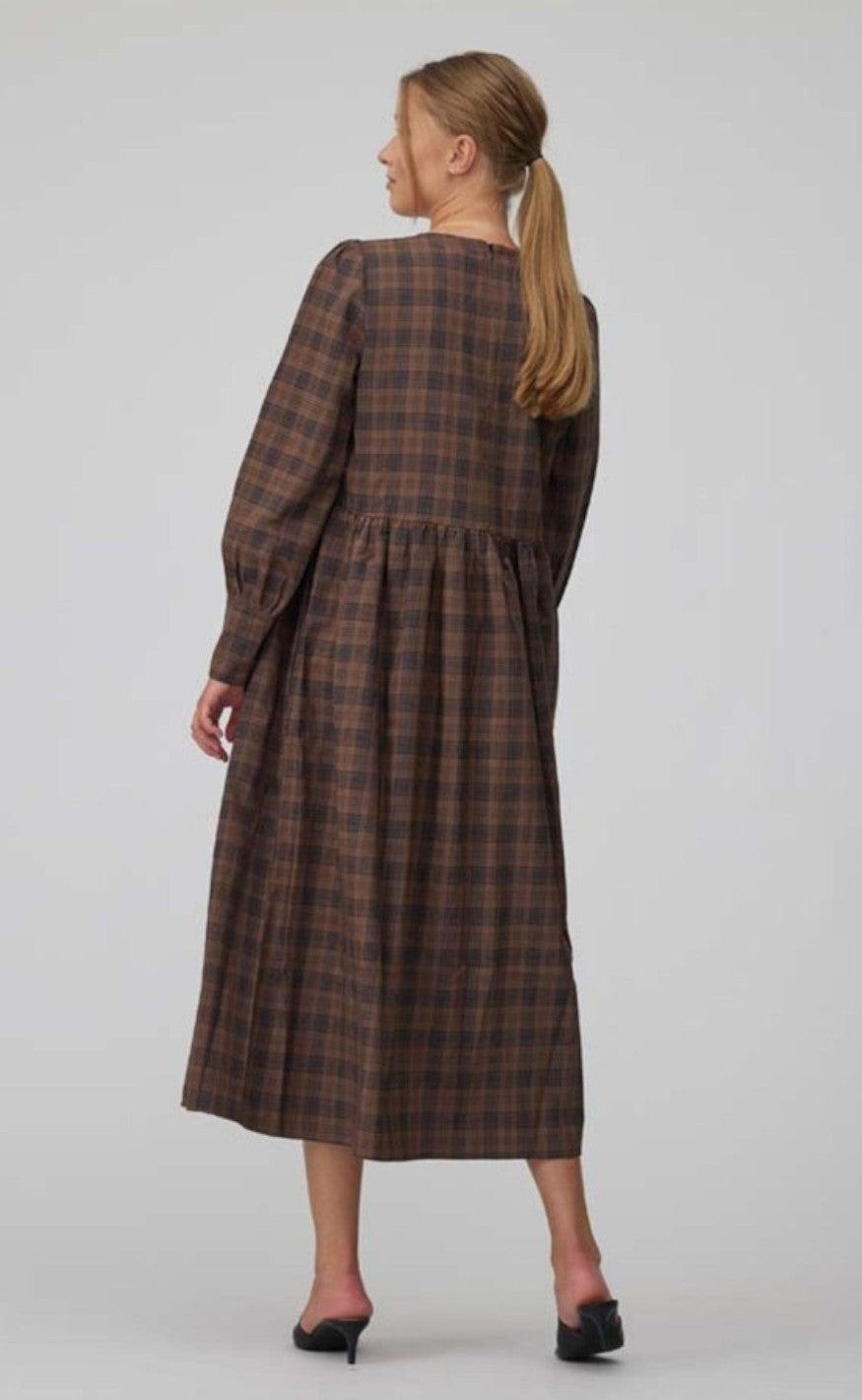 A-View Kjole - Ocean Long - Brown Check