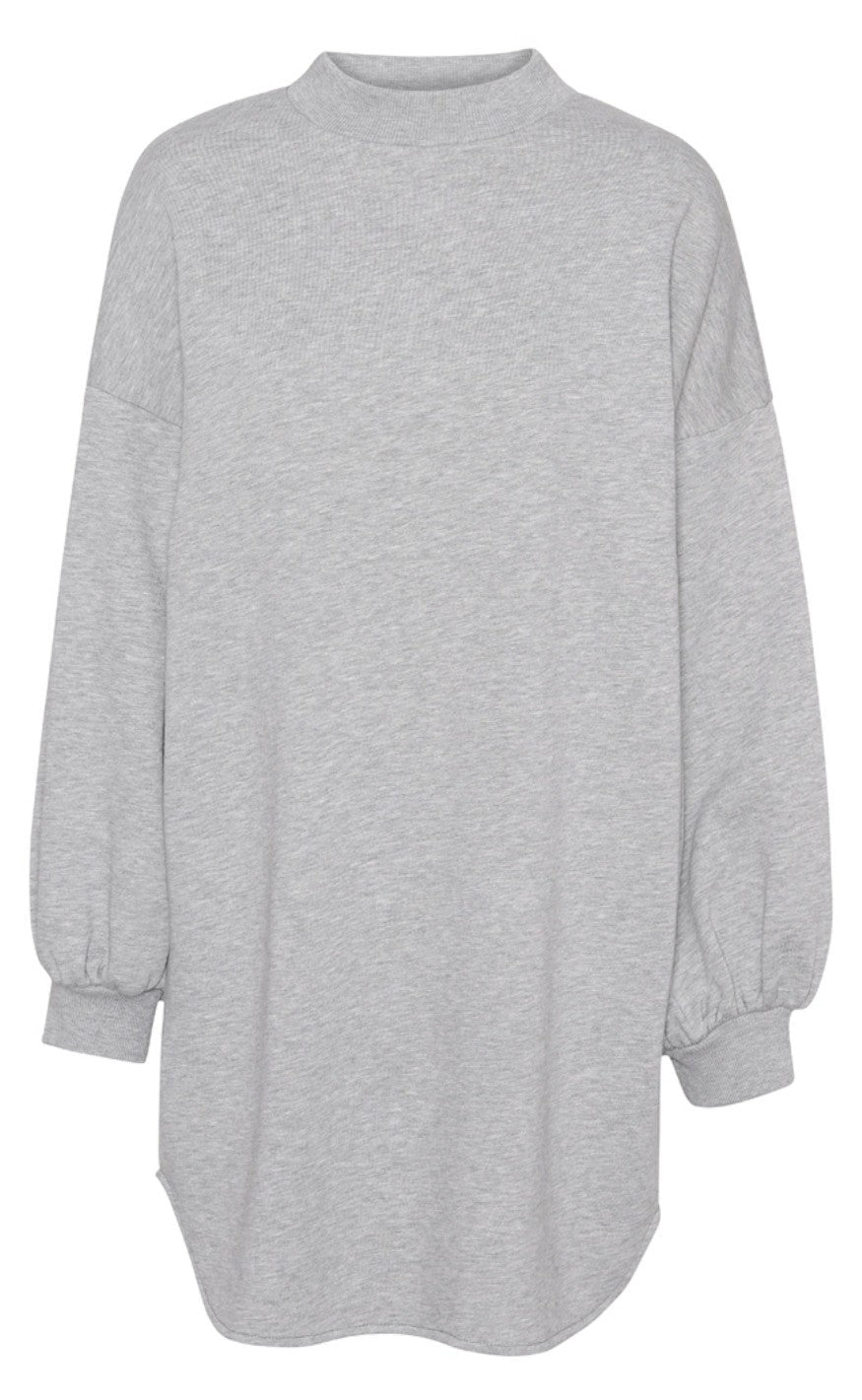 A-View Kjole - Olga Long - Light Grey Melange