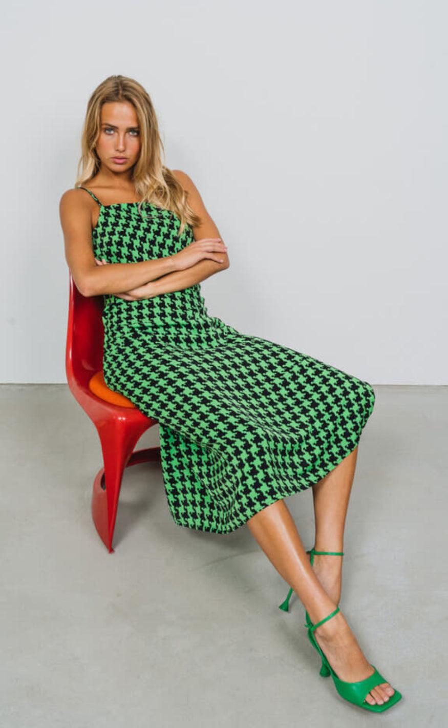 A-View Kjole - Simone - Black/Green