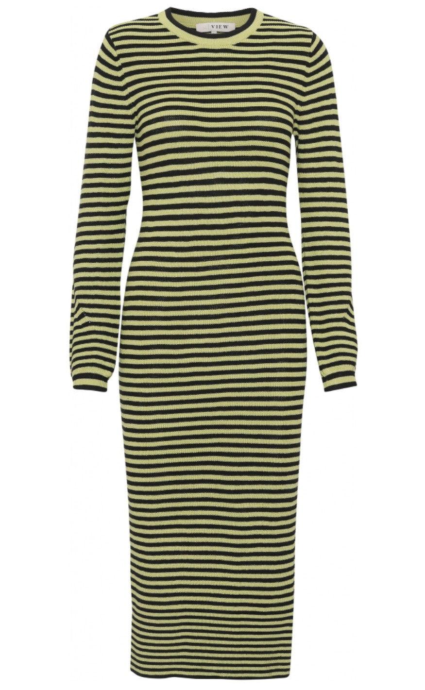A-View Kjole - Violet Knit Dress - Black/Green