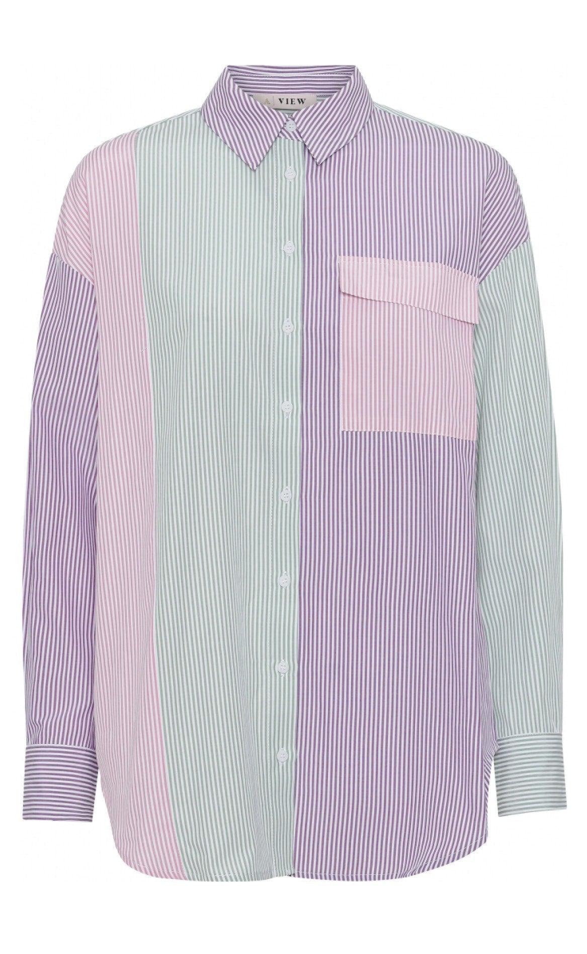 A-View Skjorte - Jacobina - Purple/Mint/Rose
