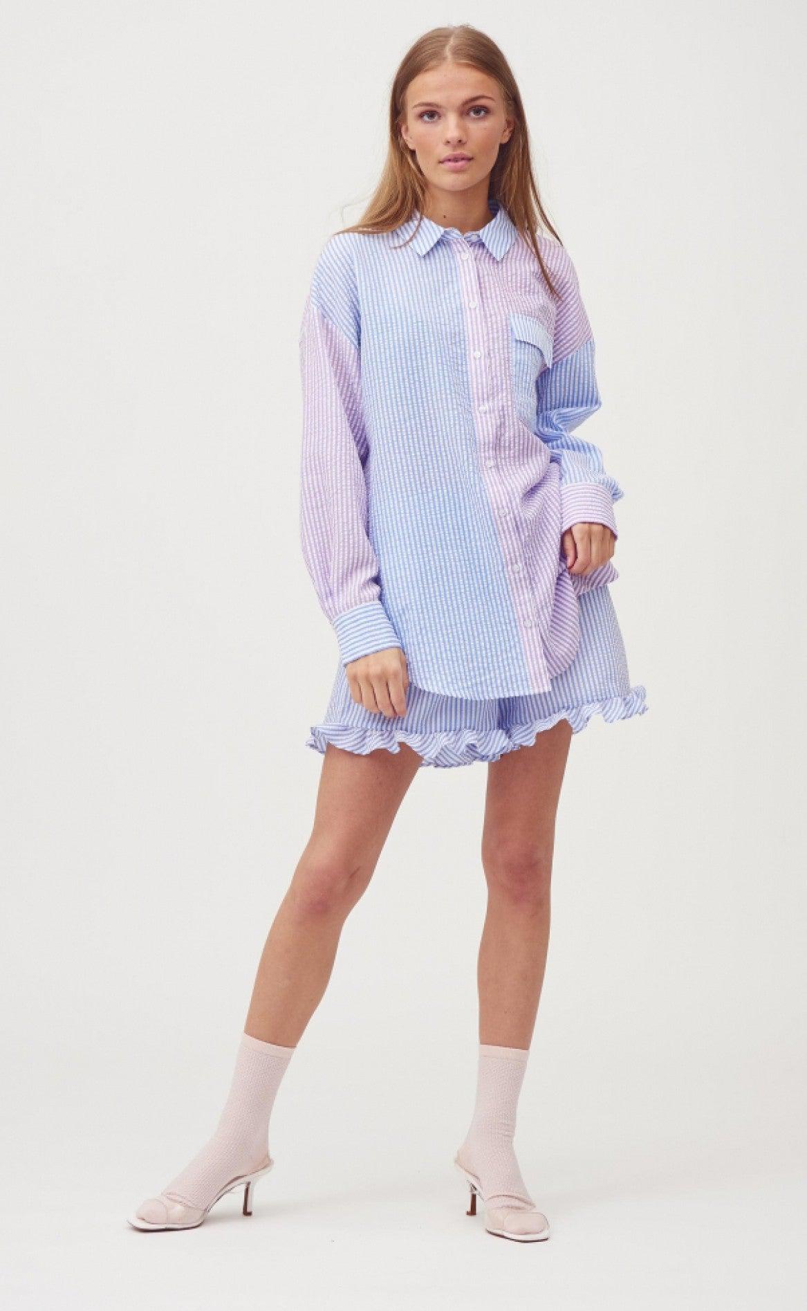 A-View Skjorte - Mila - Blue/Lavender