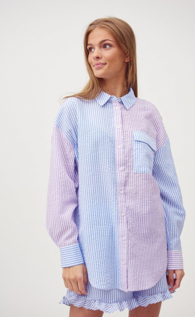 A-View Skjorte - Mila - Blue/Lavender