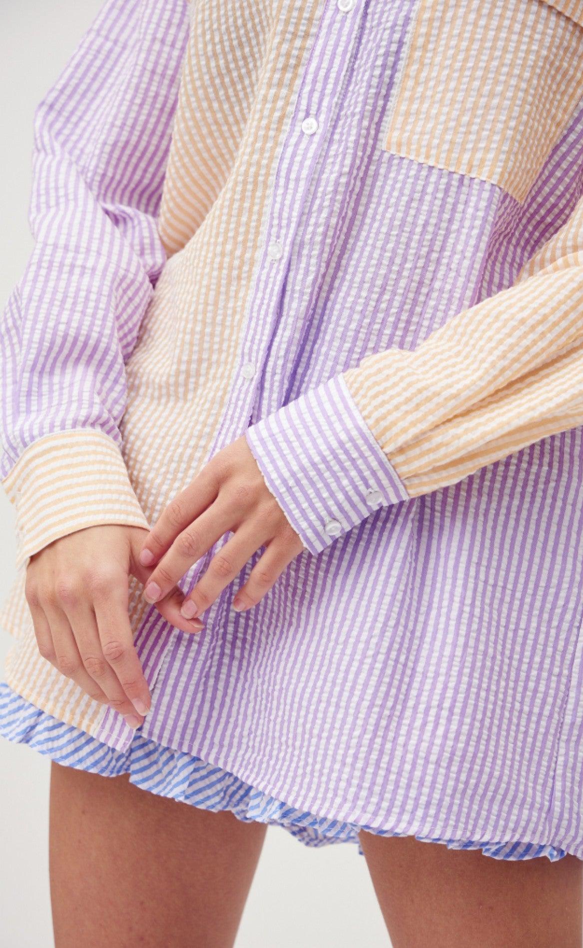 A-View Skjorte - Mila - Purple/Yellow