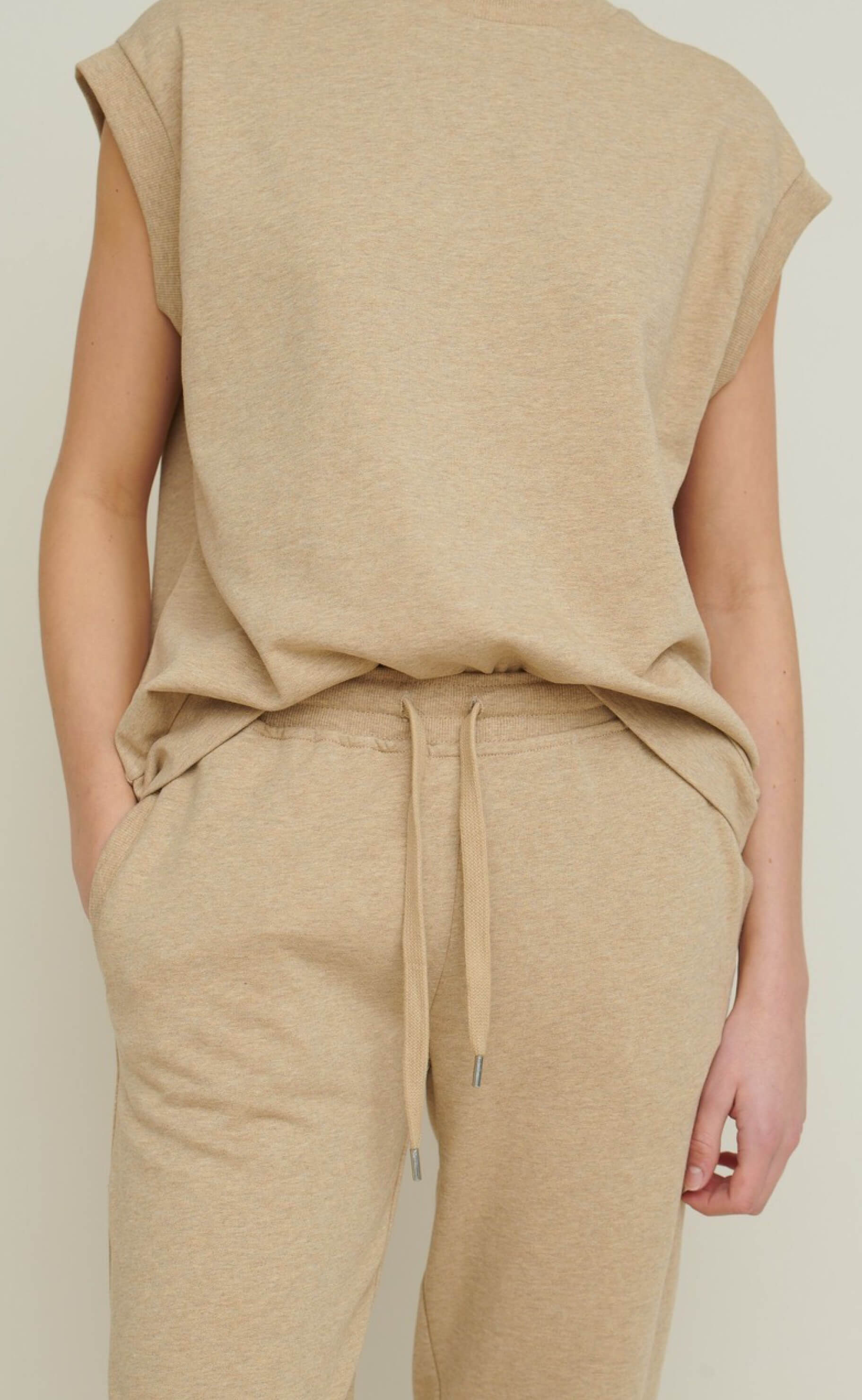 Basic Apparel Bukser - Maje - Camel Melange