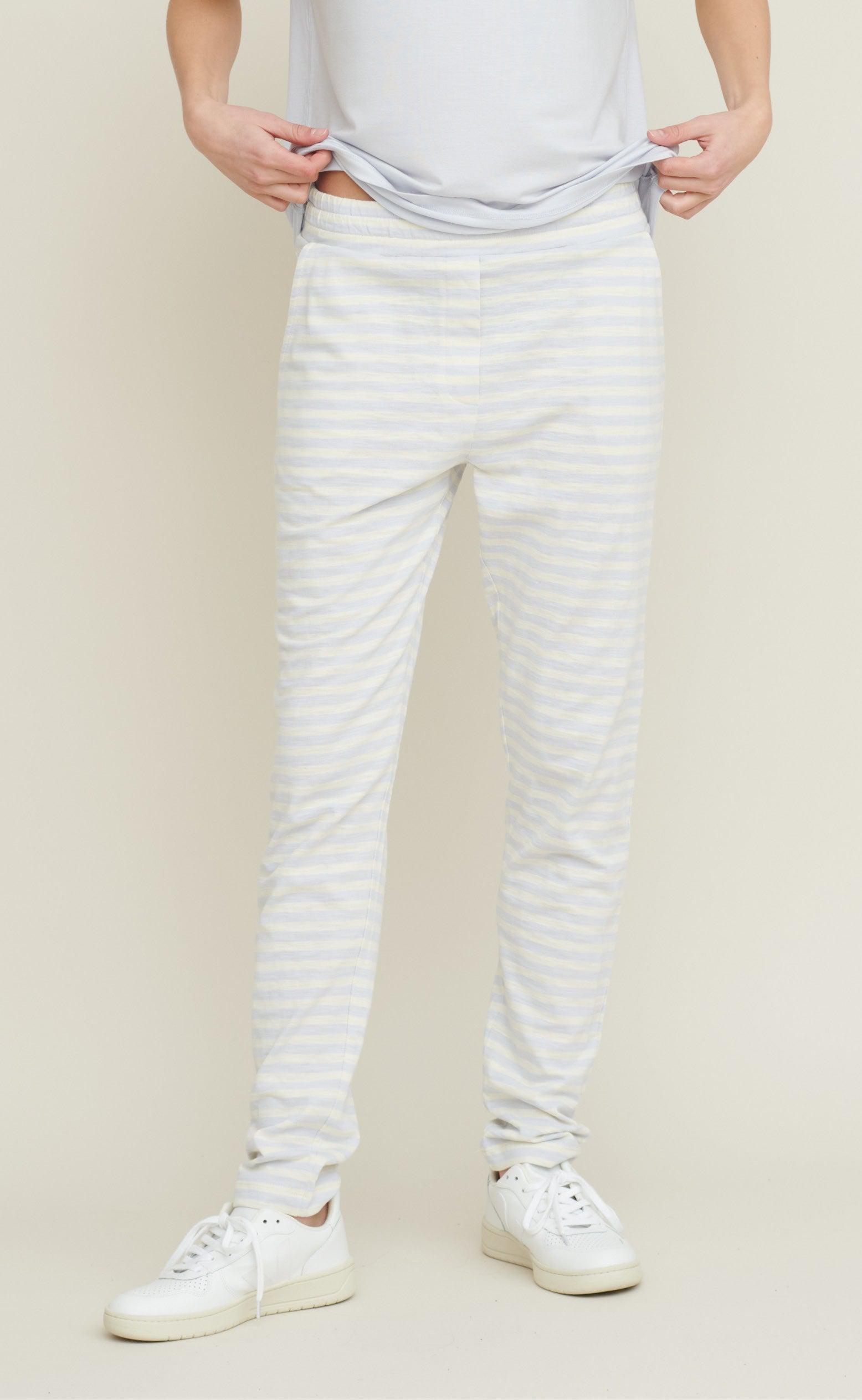 Basic Apparel Bukser - Saga Striped - Arctic Ice