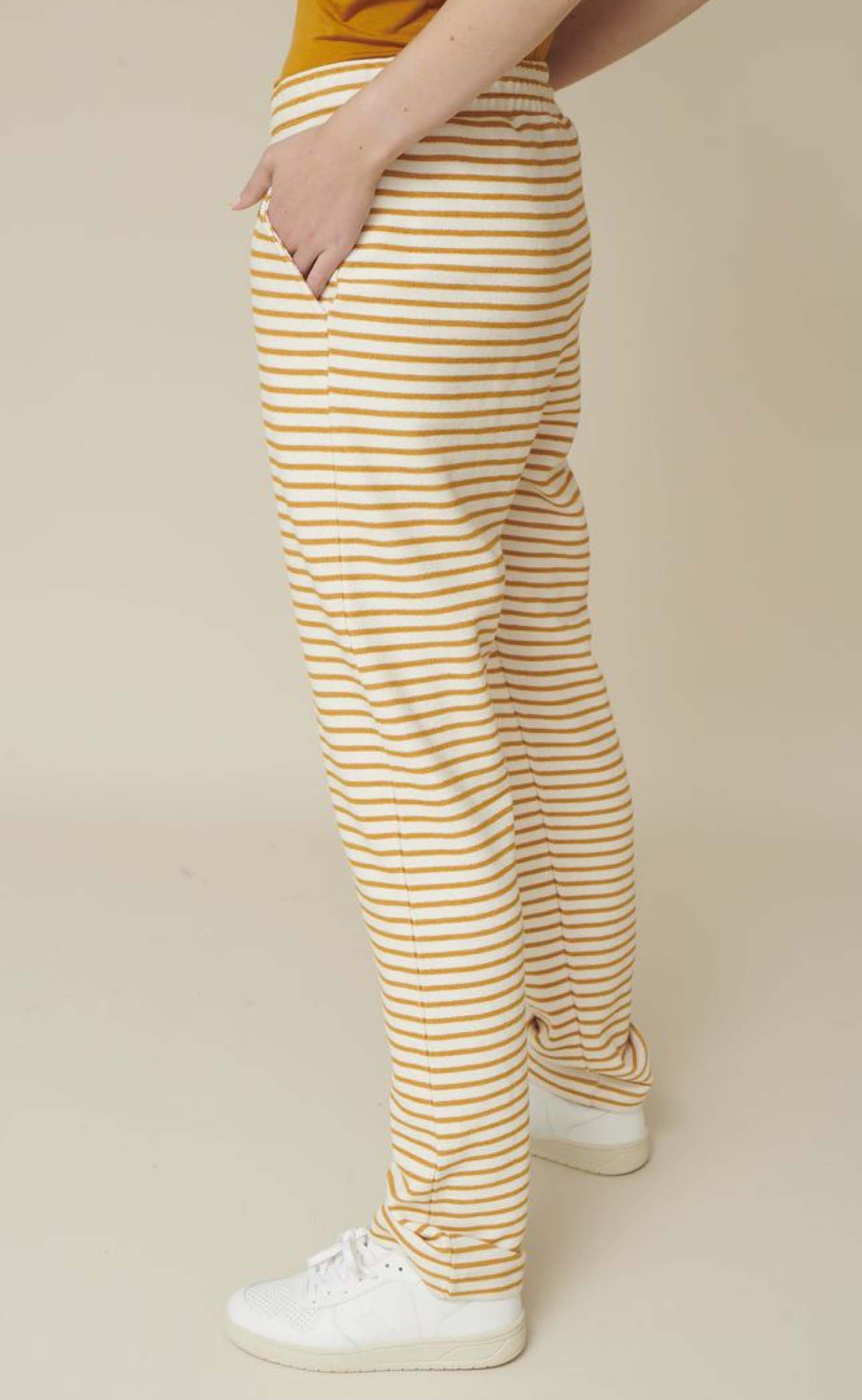 Basic Apparel Bukser - Vendela - Inca Gold / Off White