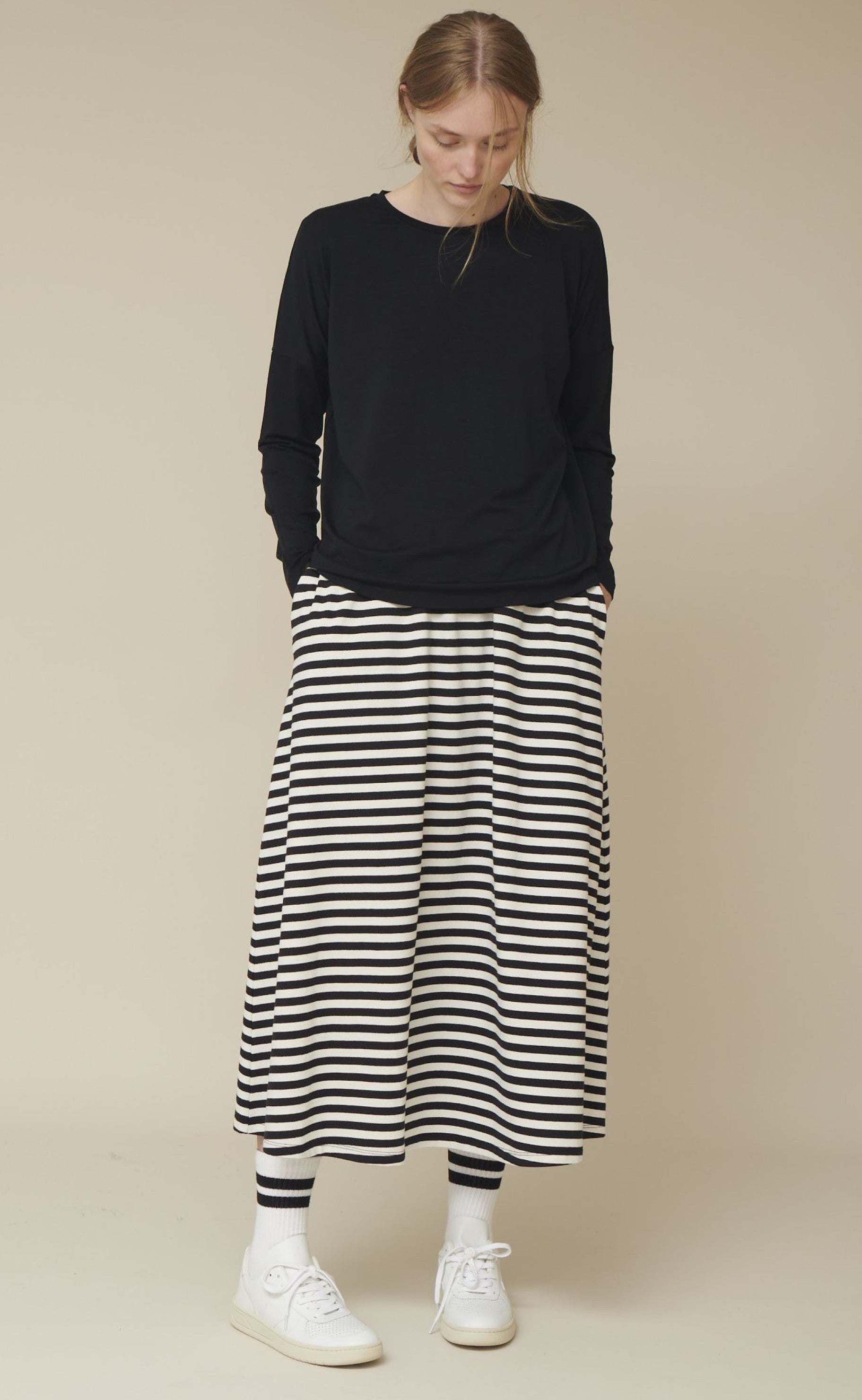 Basic Apparel Kjole - Elba - Black / Off White