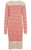 Basic Apparel Kjole - Sailor Stripe - Birch / Cayenne