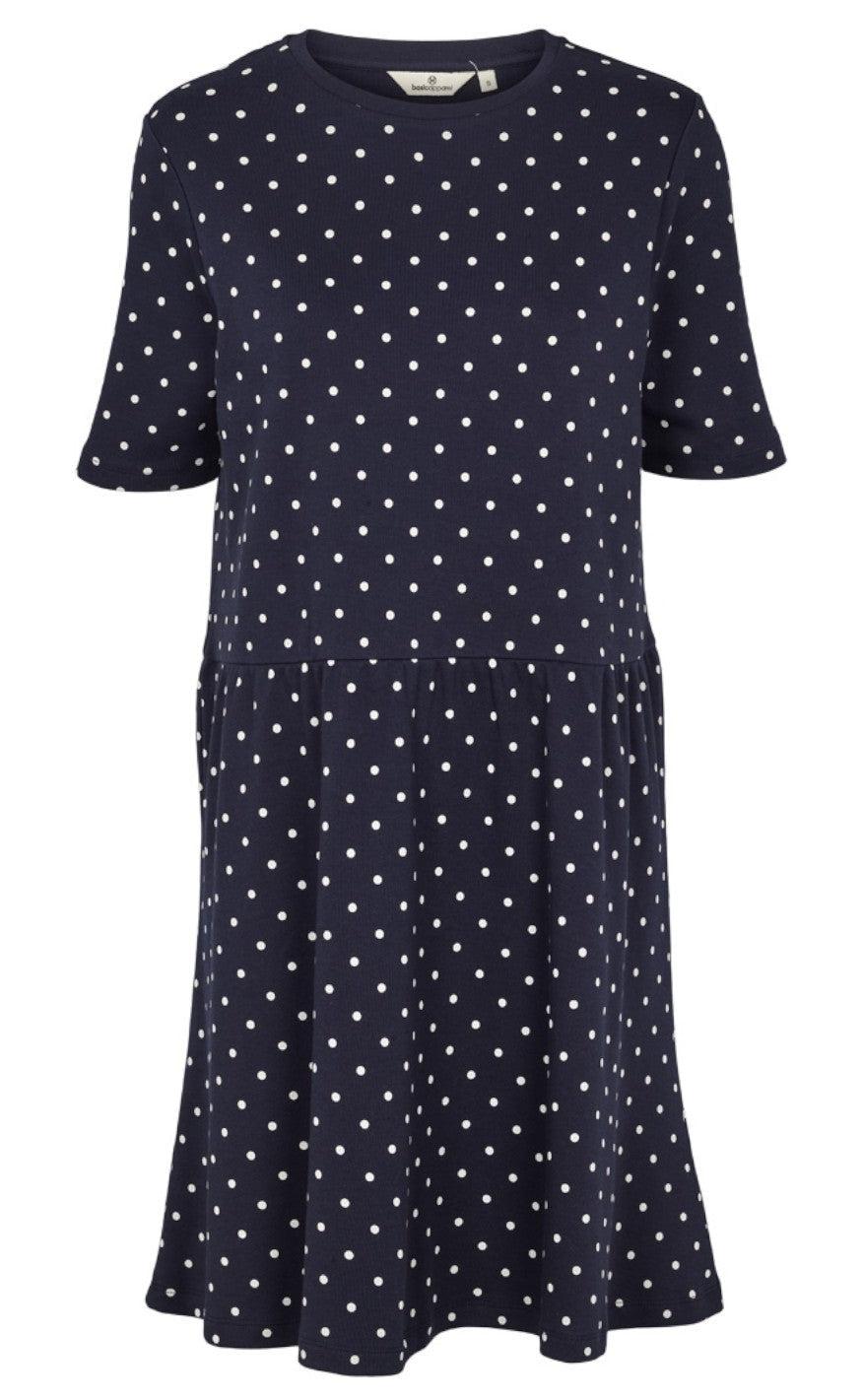 Basic Apparel Kjole - Signe Dot - Navy