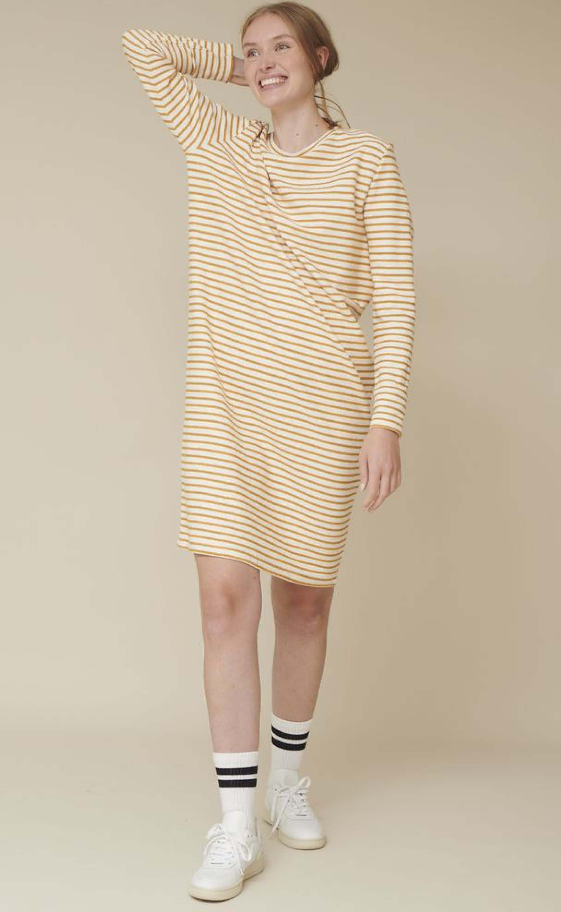 Basic Apparel Kjole - Vendela - Inca Gold/Off White